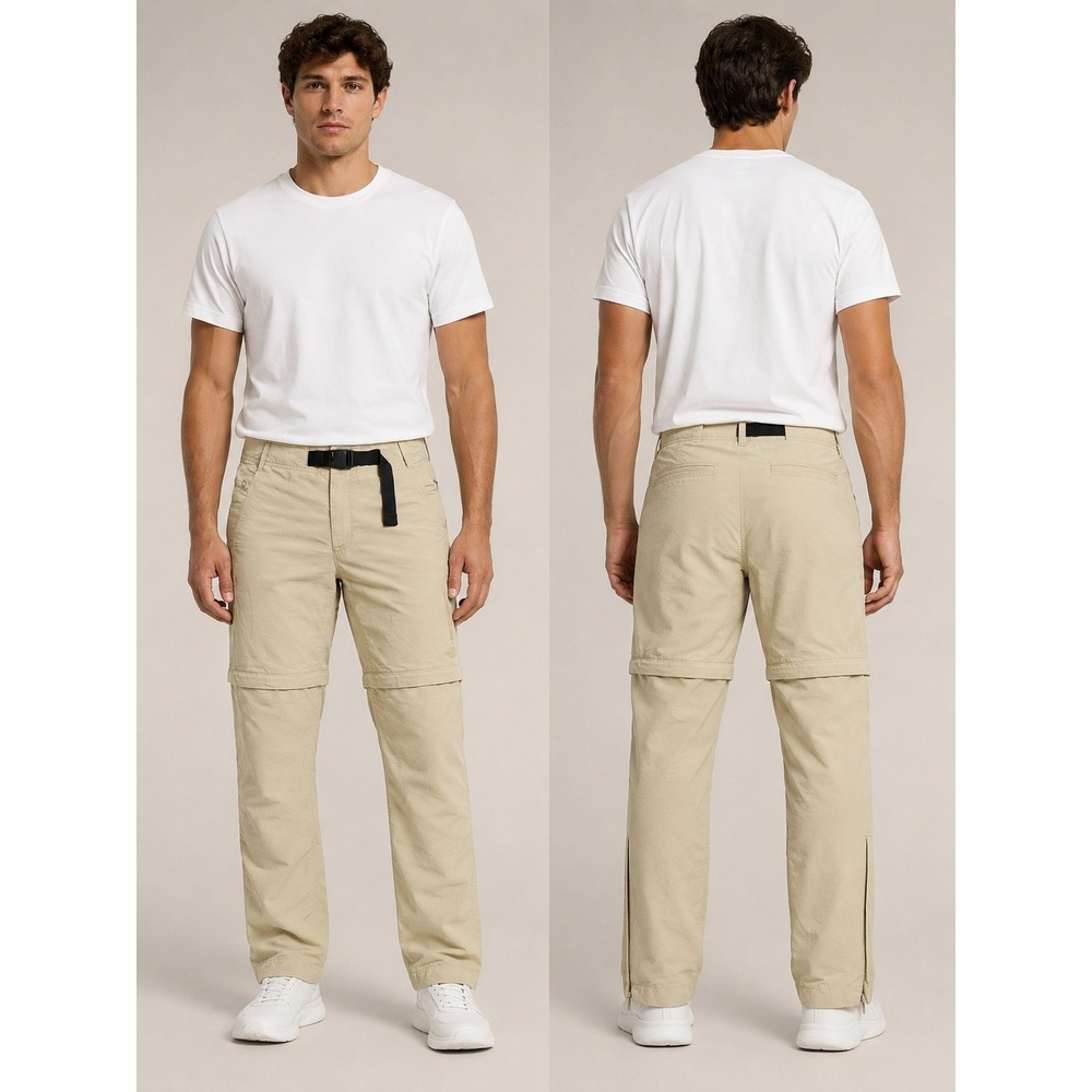 The North Face Convertible Pants Mens 30 Khaki Paramount Trail Zip Off Straight